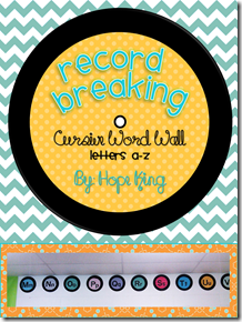 Record Breaking Word Wall Cursive